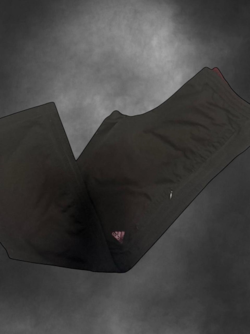 adidas Black Men's Joggers with Small Pink Logo